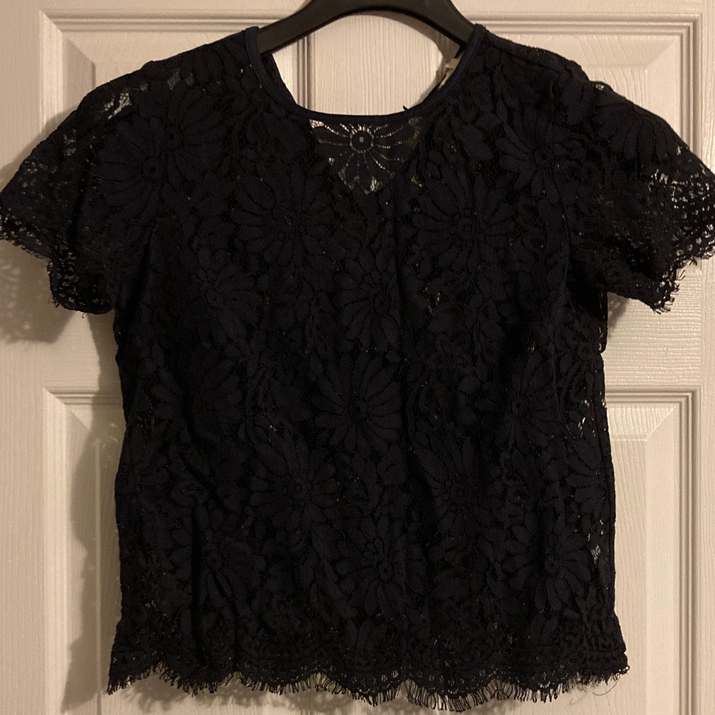 Elegant Navy Lace Top